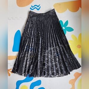 Free People Pretty Pleats Black Lace Skirt